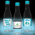 12 oz. Spring Water Full Color Label, Clear Glastic Bottle w/Berry Blue Cap